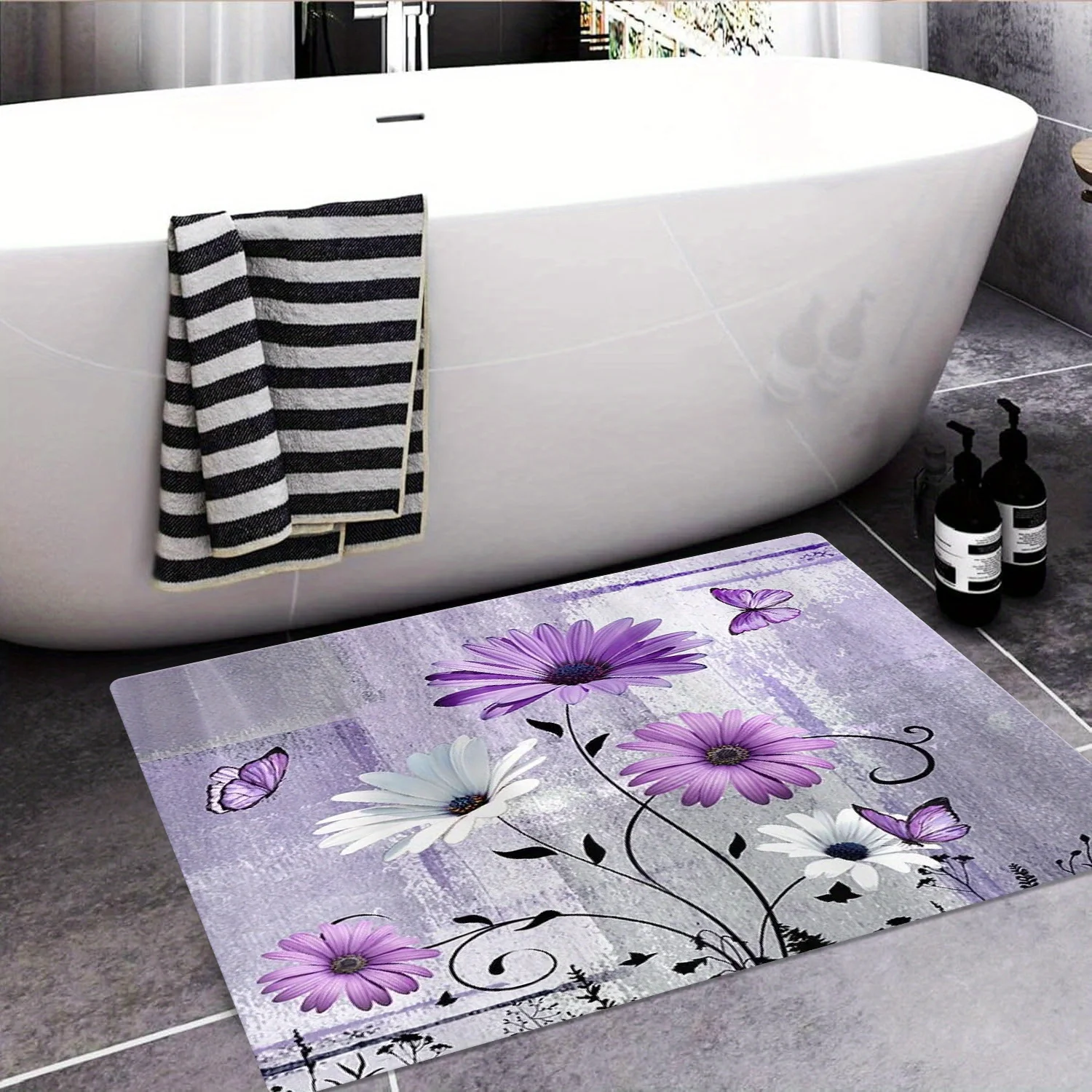 Luxury Floral Print Bath Mat and Towel Set Bathroom Decor Home Spa Accessory Soft Water Absorbing Rug Modern Vanity Mat
Luxury Floral Print Bath Mat and Towel Set Bathroom Decor Home Spa Accessory Soft Water Absorbing Rug Modern Vanity Mat
