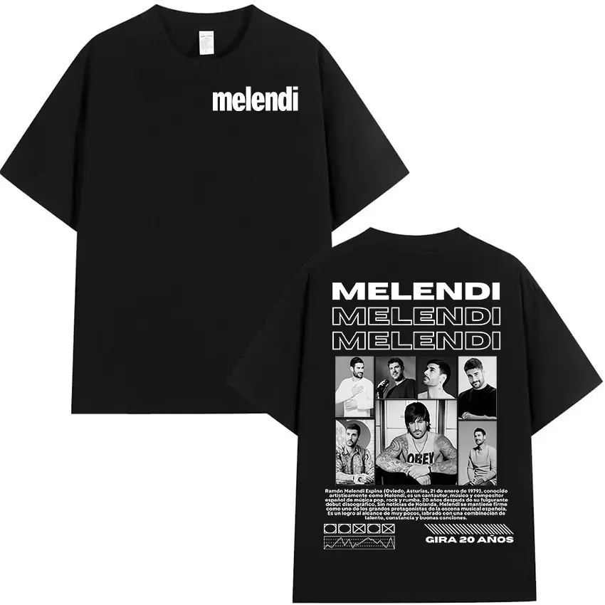 Rapper Melendi Tour 2025 New Album Merch Tee Shirt Men's Clothing Hip Hop Oversized T-shirts Vintage High Quality Cotton T-shirt
Rapper Melendi Tour 2025 New Album Merch Tee Shirt Men's Clothing Hip Hop Oversized T-shirts Vintage High Quality Cotton T-shirt