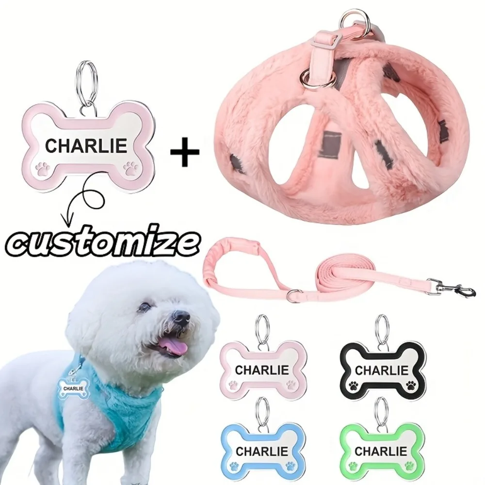 Personalized Dog Harness Leash Reflective Set Engraved Dog Tag Bone Pendant Customizable Name Phone ID Pet Accessory
Personalized Dog Harness Leash Reflective Set Engraved Dog Tag Bone Pendant Customizable Name Phone ID Pet Accessory