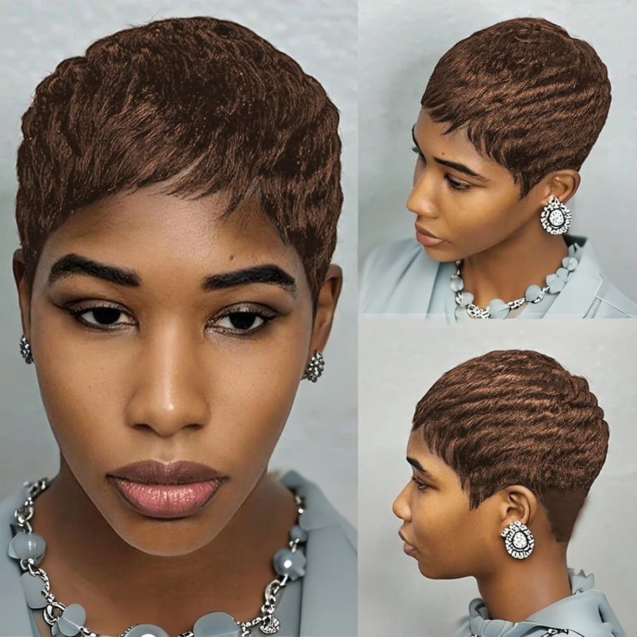 Короткий парик с стрижкой пикси с челкой, человеческие волосы, короткие многослойные парики машинного производства для женщин, плотность 180
Короткий парик с стрижкой пикси с челкой, человеческие волосы, короткие многослойные парики машинного производства для женщин, плотность 180