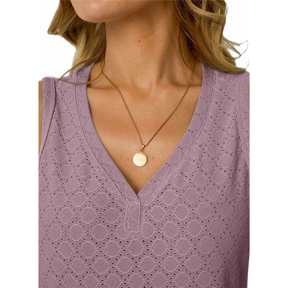 Women Eyelet Embroidery V Neck Beach Vacation Fashion Boho Sleeveless Tank Top Pale Pinkish Gray XXL
Women Eyelet Embroidery V Neck Beach Vacation Fashion Boho Sleeveless Tank Top Pale Pinkish Gray XXL