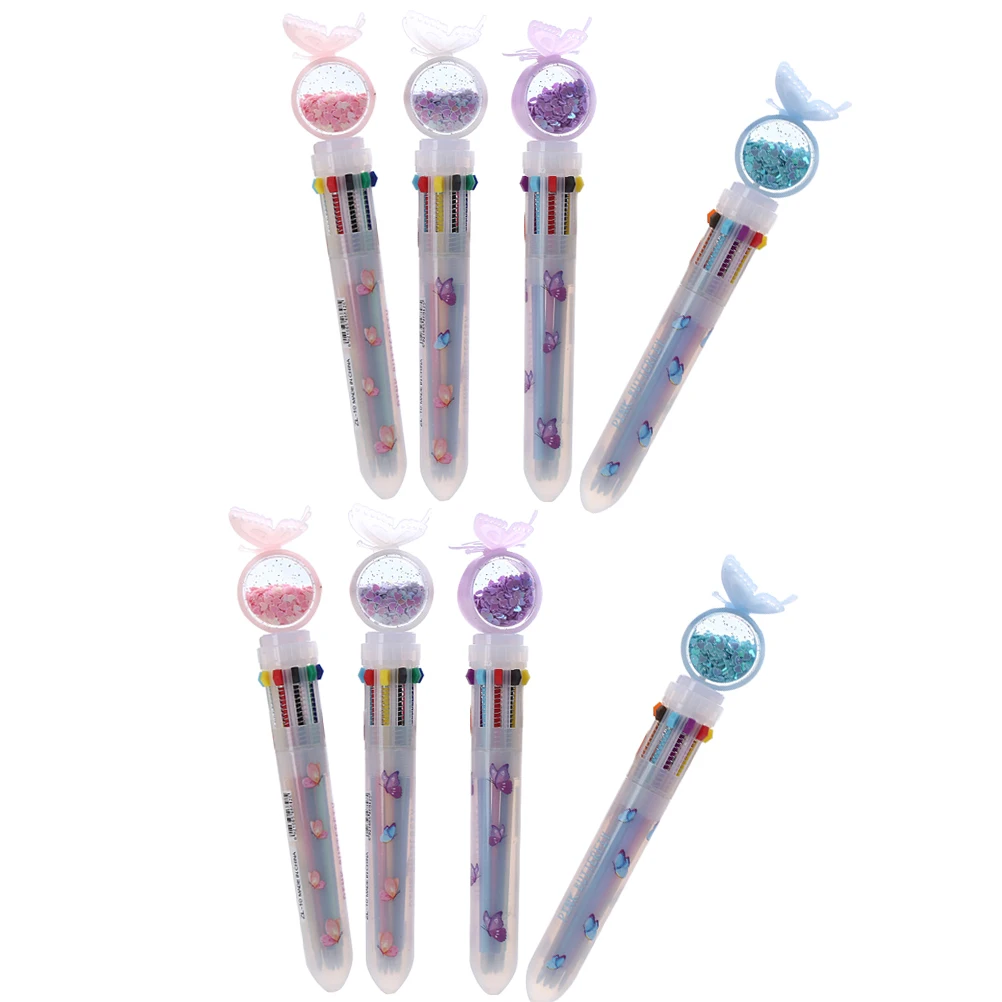 8pcs Ballpoint Pen Cute Butterfly Sequins Multicolor Retractable Writing Pens Student Stationery Portable Drawing
8pcs Ballpoint Pen Cute Butterfly Sequins Multicolor Retractable Writing Pens Student Stationery Portable Drawing