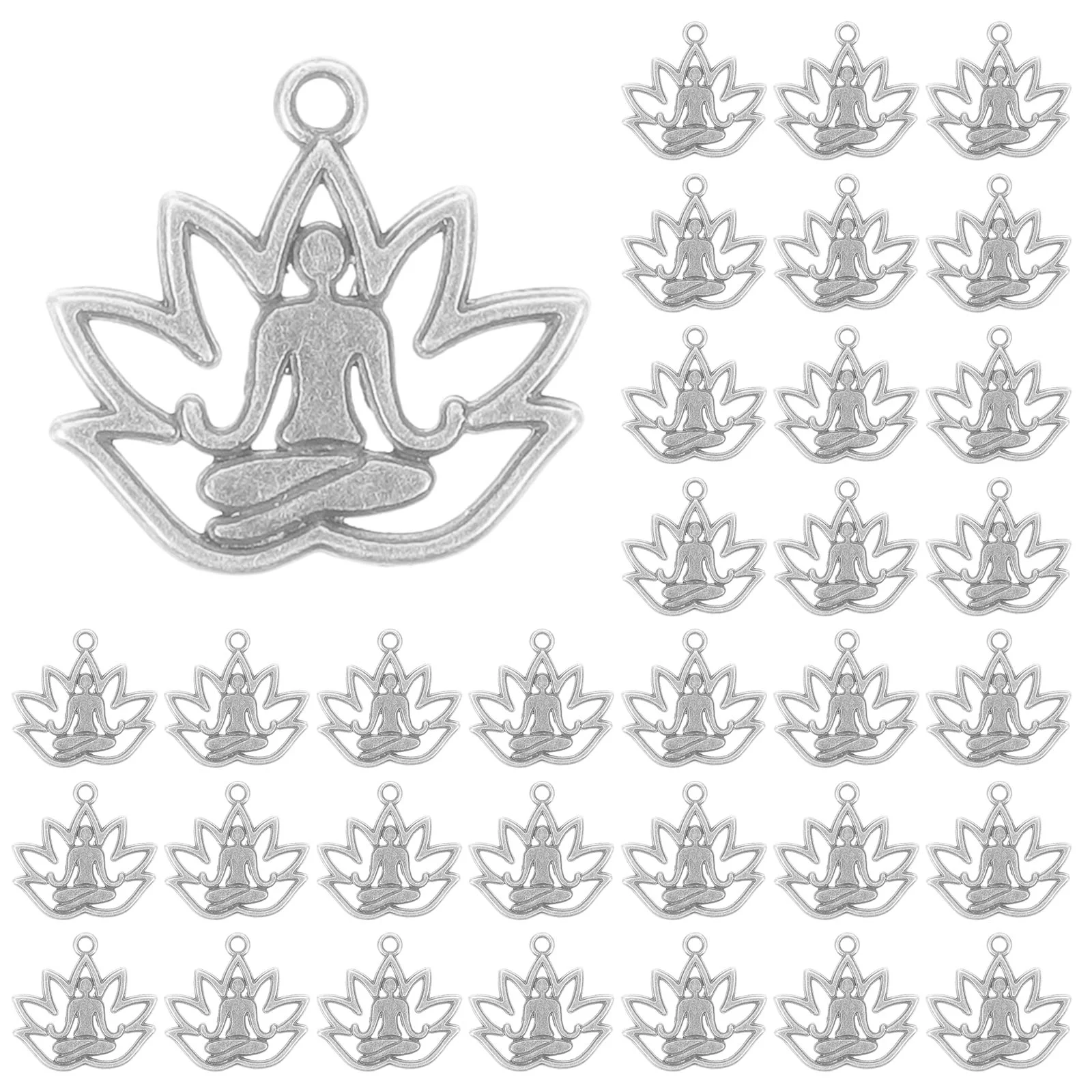 100 Pcs Lotus Buddha Pendant Charms 17x18mm Silver Alloy Decor for Keychain Backpack Handbag Unique Lightweight
100 Pcs Lotus Buddha Pendant Charms 17x18mm Silver Alloy Decor for Keychain Backpack Handbag Unique Lightweight