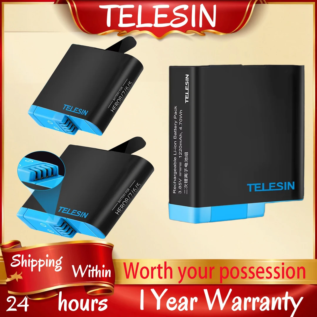 Аккумулятор TELESIN для GoPro Hero 5, 6, 7, 8, 1750 мАч, 3 способа быстрой зарядки
Аккумулятор TELESIN для GoPro Hero 5, 6, 7, 8, 1750 мАч, 3 способа быстрой зарядки