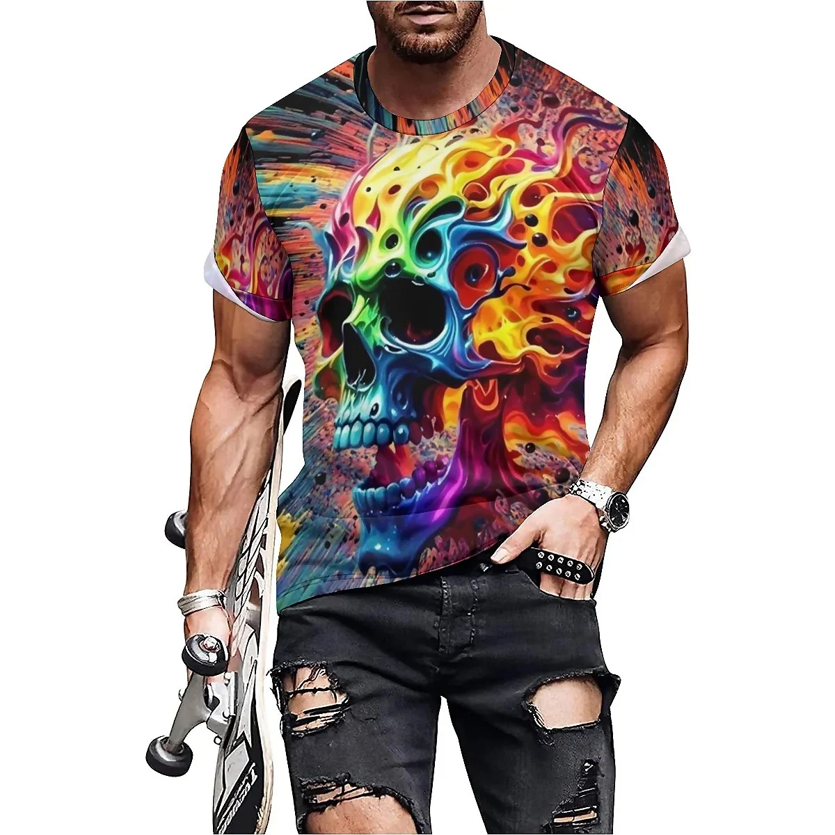 Men's 3D Printed Short Sleeve T-Shirt - Diversified Street Elements, Men's Party Top
Men's 3D Printed Short Sleeve T-Shirt - Diversified Street Elements, Men's Party Top