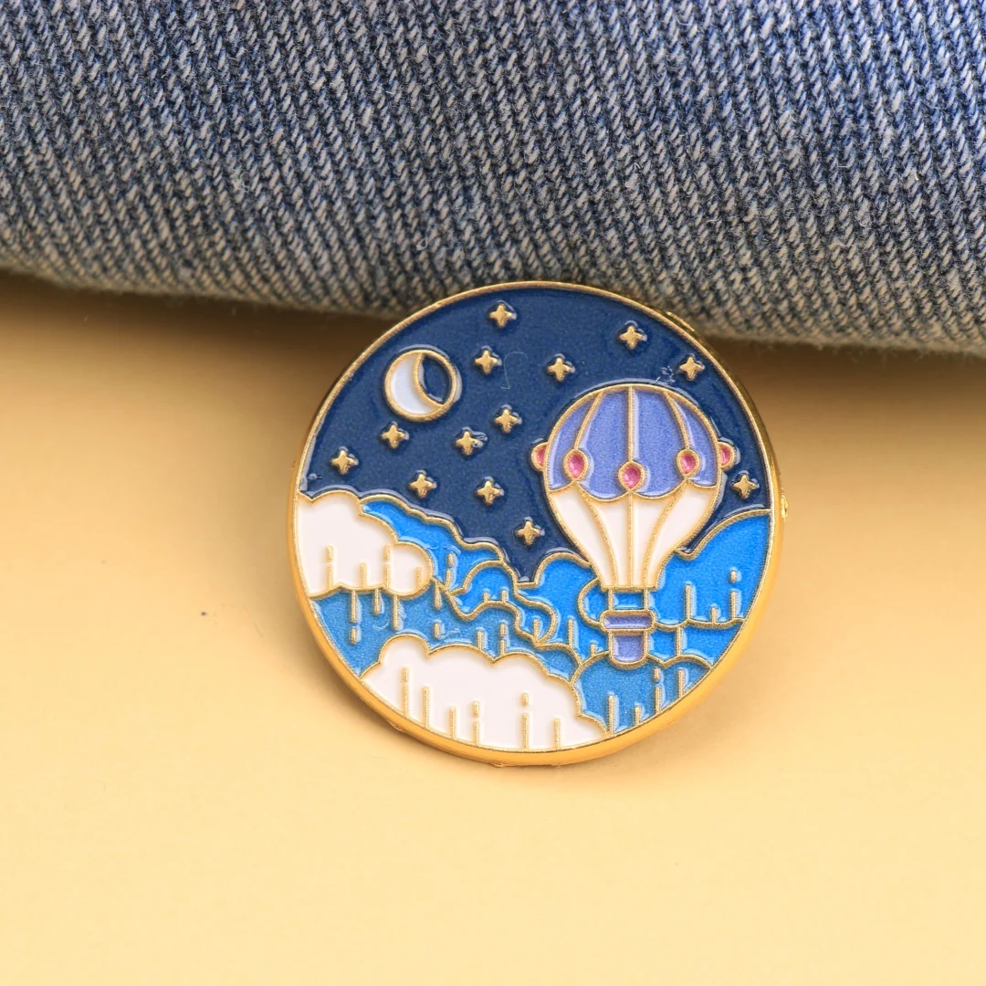 Cartoon Hot Air Balloon Enamel Pin - Starry Night Sky Lapel Badge for Backpack DIY Punk Gift
Cartoon Hot Air Balloon Enamel Pin - Starry Night Sky Lapel Badge for Backpack DIY Punk Gift