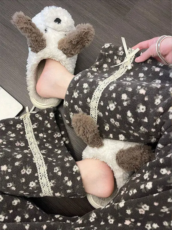 plus Size Coral Fleece Pajama Pants with Lace Trim Thickened Autumn Winter Home Leisure Pants Women's High Waist Wide Leg Pants
plus Size Coral Fleece Pajama Pants with Lace Trim Thickened Autumn Winter Home Leisure Pants Women's High Waist Wide Leg Pants