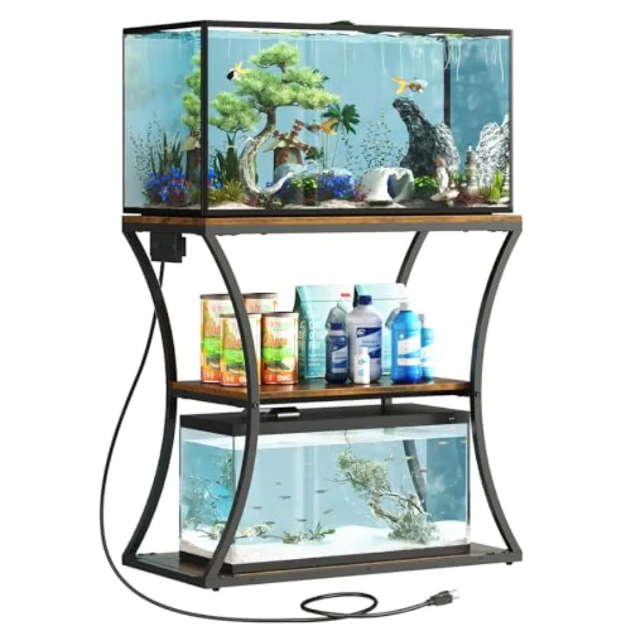 20-29 Gallon Fish Tank Stand with Power Outlet, 3-Tier Aquarium Stand with Storage, Heavy Duty Metal Frame Tank Rack for Home O
20-29 Gallon Fish Tank Stand with Power Outlet, 3-Tier Aquarium Stand with Storage, Heavy Duty Metal Frame Tank Rack for Home O