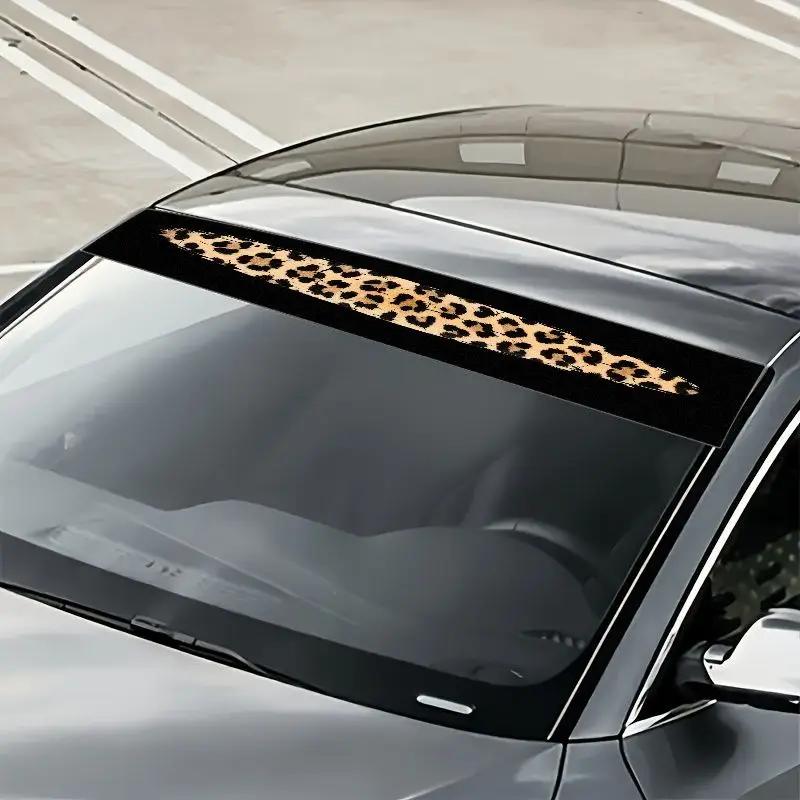 1 eye-catching leopard print car front windshield decal | Irregular black dots on light brown backing, horizontally stretched
1 eye-catching leopard print car front windshield decal | Irregular black dots on light brown backing, horizontally stretched