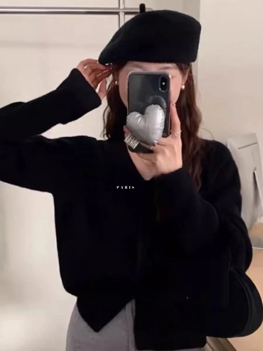 Шикарный осенне-зимний вязаный кардиган ort V-Ne, женская верхняя одежда с узлом, белый Rouje Sle, простая прямая трубка 
Шикарный осенне-зимний вязаный кардиган ort V-Ne, женская верхняя одежда с узлом, белый Rouje Sle, простая прямая трубка