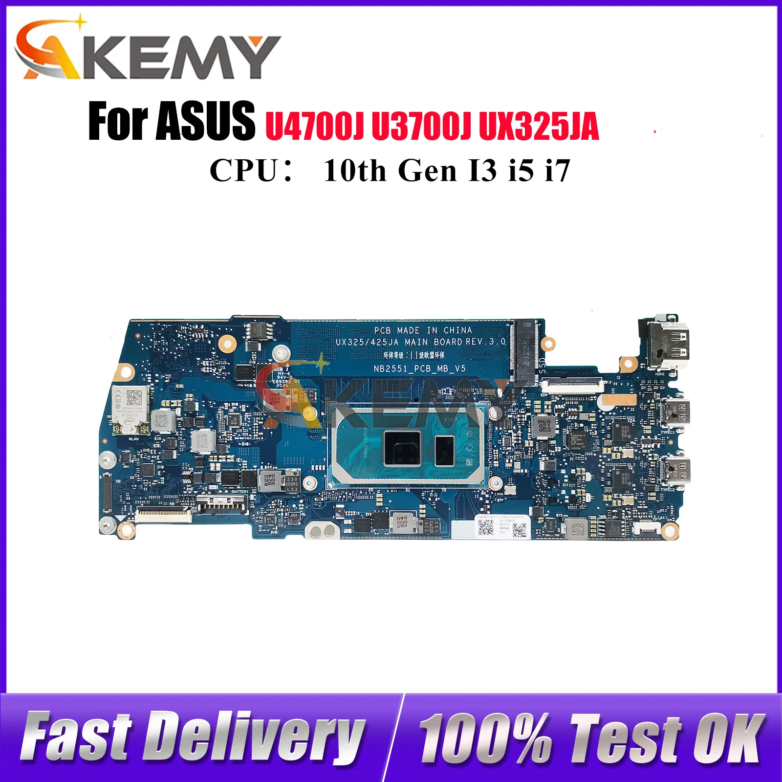 UX325JA Материнская плата для ноутбука ASUS ZenBook UX325J U3700J UX325JA U4700J Материнская плата для ноутбука с 10-го поколения I3 i5 i7 100% тест в порядке
UX325JA Материнская плата для ноутбука ASUS ZenBook UX325J U3700J UX325JA U4700J Материнская плата для ноутбука с 10-го поколения I3 i5 i7 100% тест в порядке