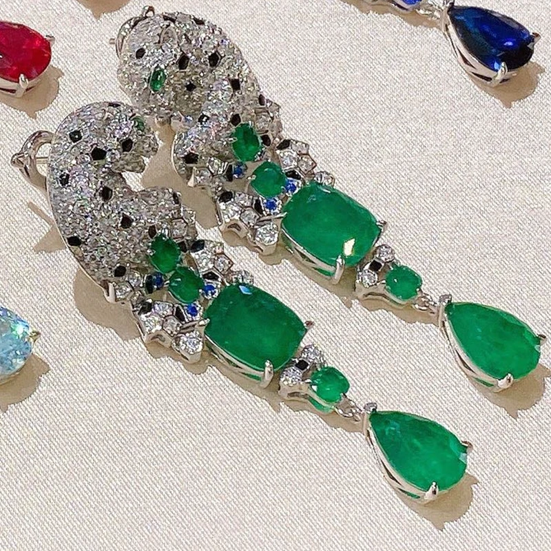 AYJEWELRY 925 Sterling Silver Lab Blue Sapphire Red Ruby Emerald Panther Black Leopard TearDrop Dangle Earrings Fine Jewelry
AYJEWELRY 925 Sterling Silver Lab Blue Sapphire Red Ruby Emerald Panther Black Leopard TearDrop Dangle Earrings Fine Jewelry