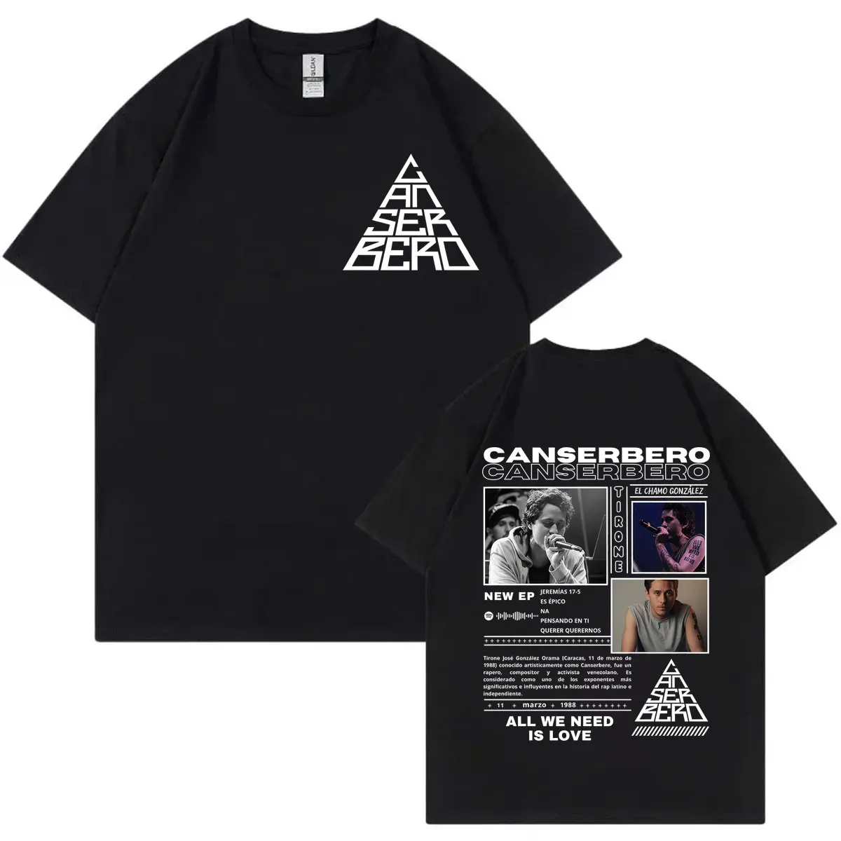 Rapper Canserbero All We Need Is Love Graphic T Shirts Muerte Vida Merch T-shirt Men's Women's Fashion Hip Hop Vintage T-shirts
Rapper Canserbero All We Need Is Love Graphic T Shirts Muerte Vida Merch T-shirt Men's Women's Fashion Hip Hop Vintage T-shirts