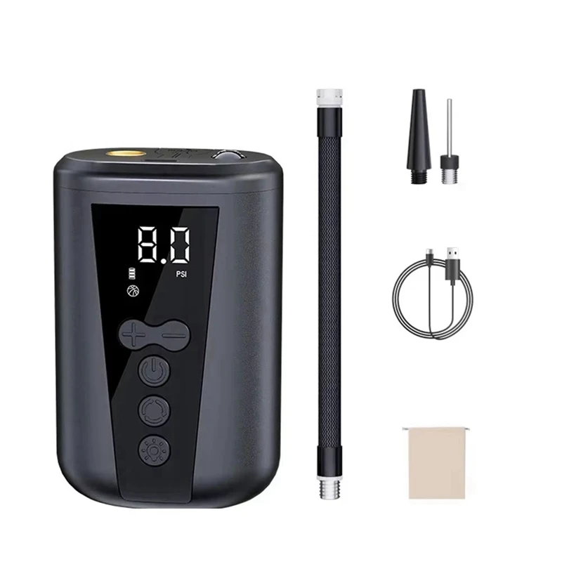 Digital Air Pump With LED Light Wireless Inflator Air Compressor Pressure Gauge For Bike Football Volleyball Basketball
Digital Air Pump With LED Light Wireless Inflator Air Compressor Pressure Gauge For Bike Football Volleyball Basketball