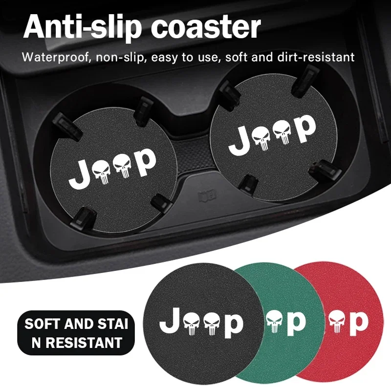 Jeep Non-Slip Car Water Cup Mat 2 Pack Suede Leather Coaster for Renegade Wrangler JK Grand Cherokee Auto Interior Accessories
Jeep Non-Slip Car Water Cup Mat 2 Pack Suede Leather Coaster for Renegade Wrangler JK Grand Cherokee Auto Interior Accessories