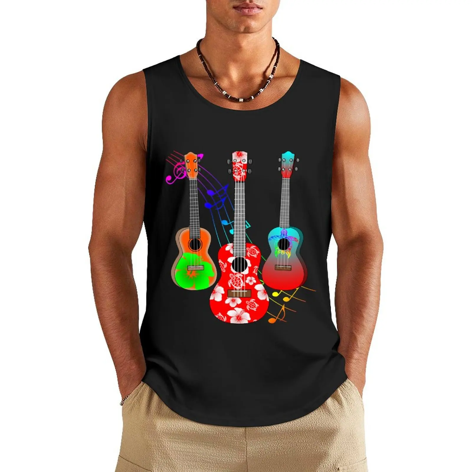 Three Tropical Music Ukuleles Tank Top Men's sleeveless t-shirt Men's vest gym men
Three Tropical Music Ukuleles Tank Top Men's sleeveless t-shirt Men's vest gym men