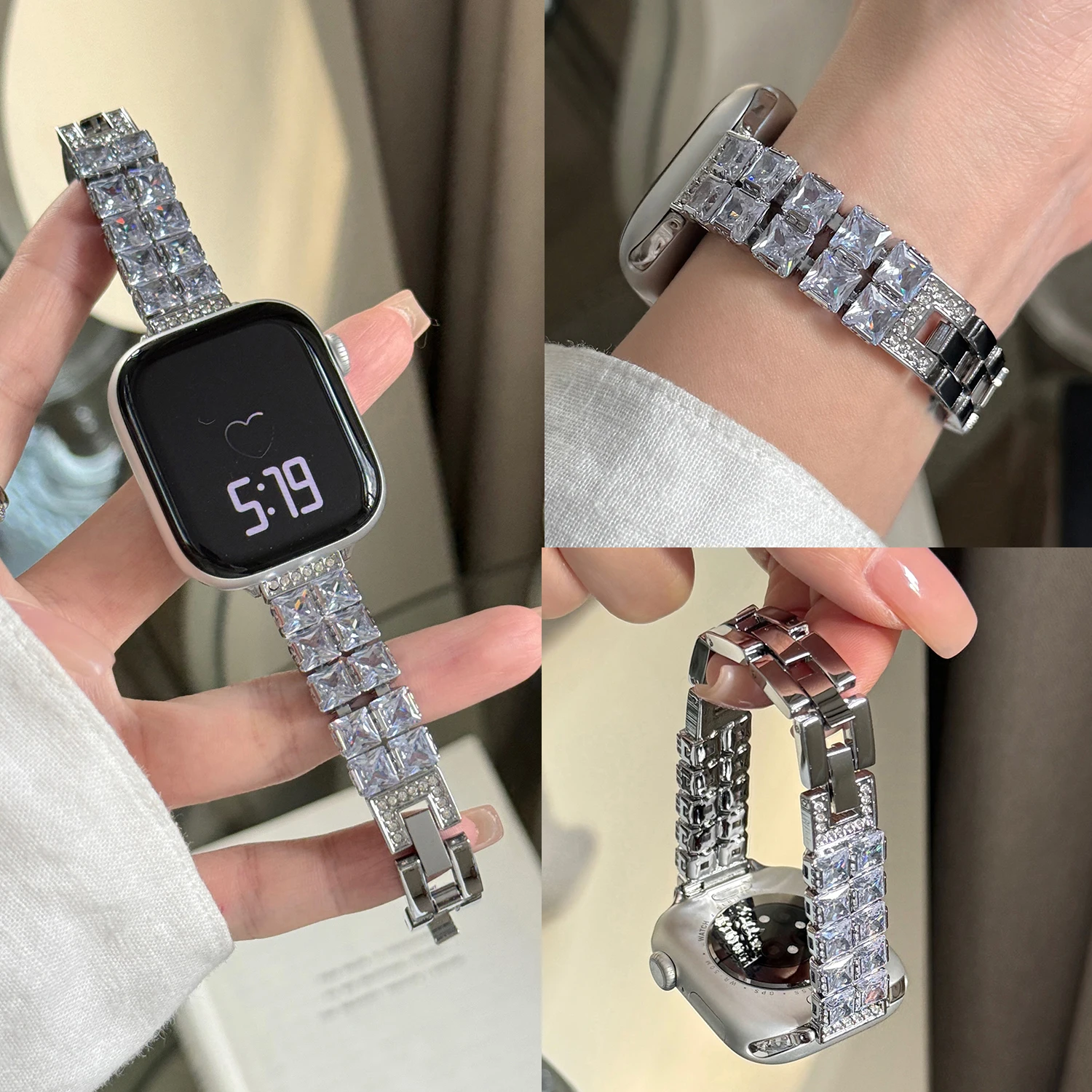 Sparkling Double Row Diamond Copper Chain Strap for Apple Watch 49/46/45/44/42/41/40 and 38mm for iWatch Series S10 S9 S8 Strap
Sparkling Double Row Diamond Copper Chain Strap for Apple Watch 49/46/45/44/42/41/40 and 38mm for iWatch Series S10 S9 S8 Strap
