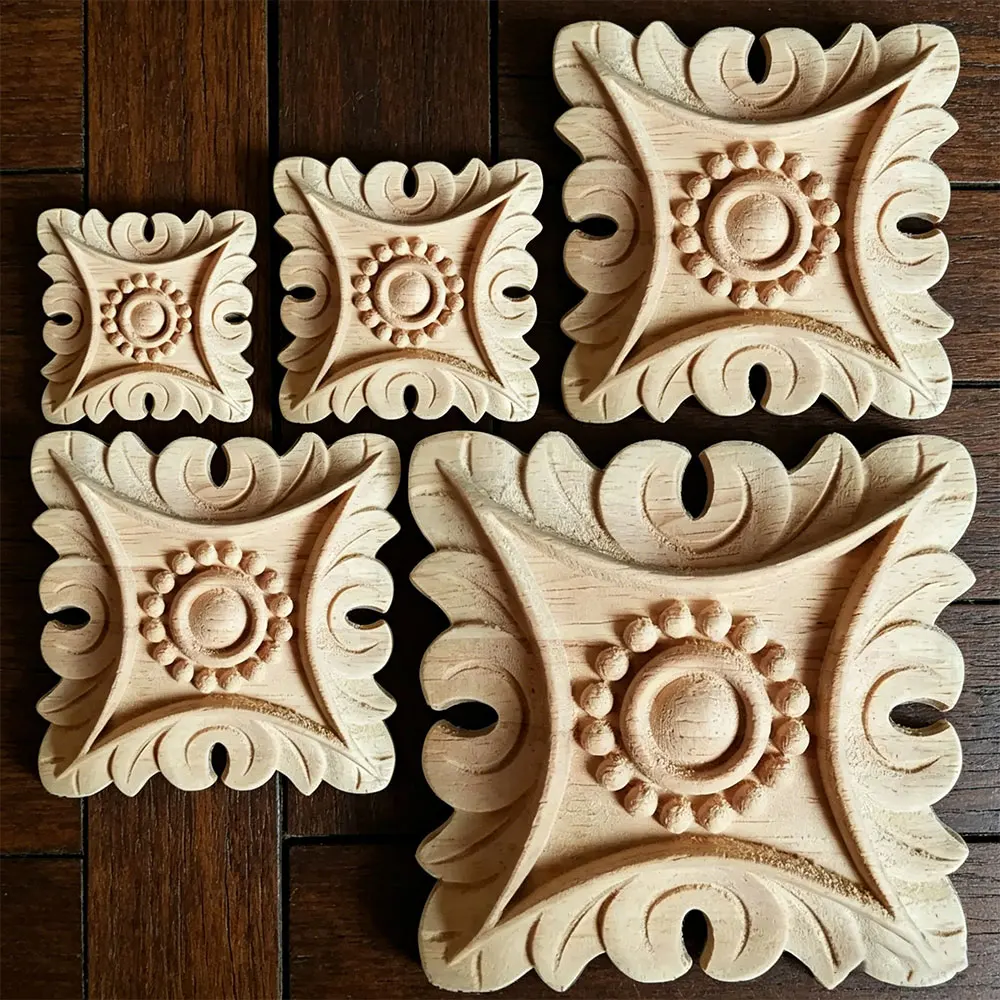 5/6/8/10/15cm Exquisite Classic Rubber Wood Carved Applique Furniture Natural Square Decal Home Decoration Accessories Ornaments
5/6/8/10/15cm Exquisite Classic Rubber Wood Carved Applique Furniture Natural Square Decal Home Decoration Accessories Ornaments