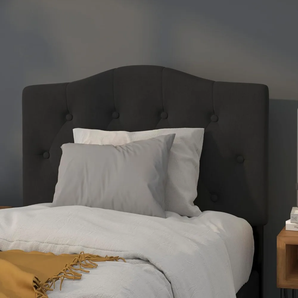 Twin Size Tufted Upholstered Headboard with Adjustable Metal Bed Rail Slots, Modern Fabric Upholstered Twin Headbo
Twin Size Tufted Upholstered Headboard with Adjustable Metal Bed Rail Slots, Modern Fabric Upholstered Twin Headbo