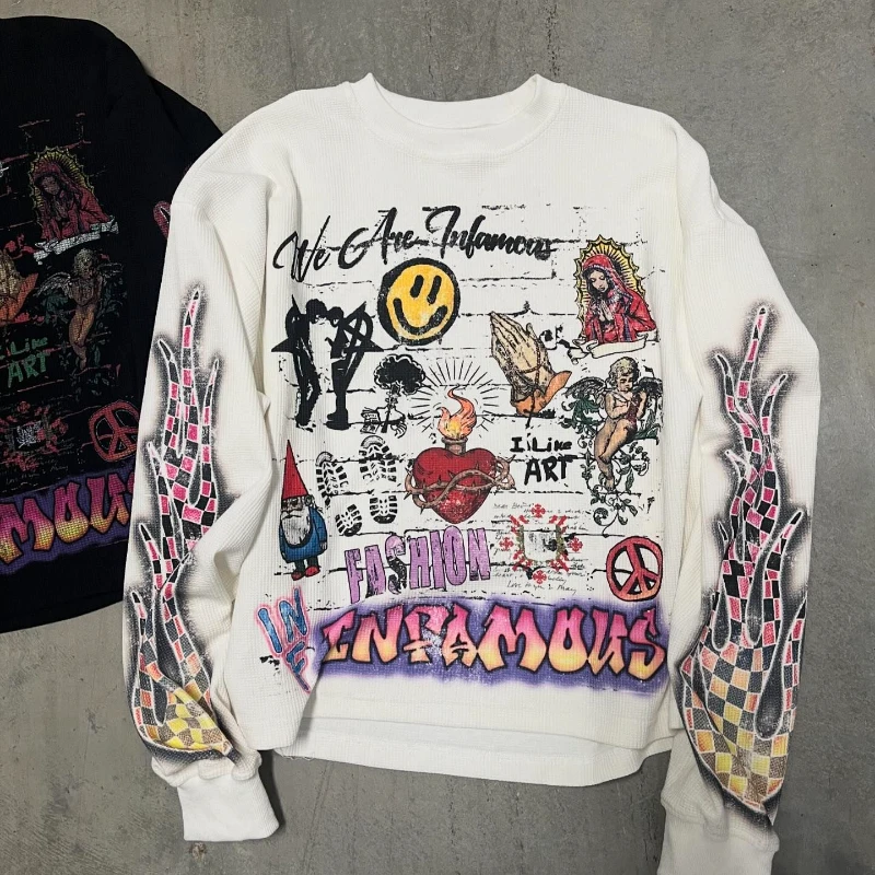 Hip hop retro Harajuku fashion men street graffiti long sleeved new autumn and winter Y2K gothic punk men and women sportswear
Hip hop retro Harajuku fashion men street graffiti long sleeved new autumn and winter Y2K gothic punk men and women sportswear