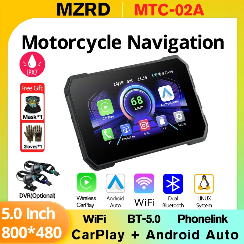 MZRD MTC-02A Moto Navigation DVR Carplay Wireless Android Auto Waterproof BT Fast Recording Portable Monitor
MZRD MTC-02A Moto Navigation DVR Carplay Wireless Android Auto Waterproof BT Fast Recording Portable Monitor