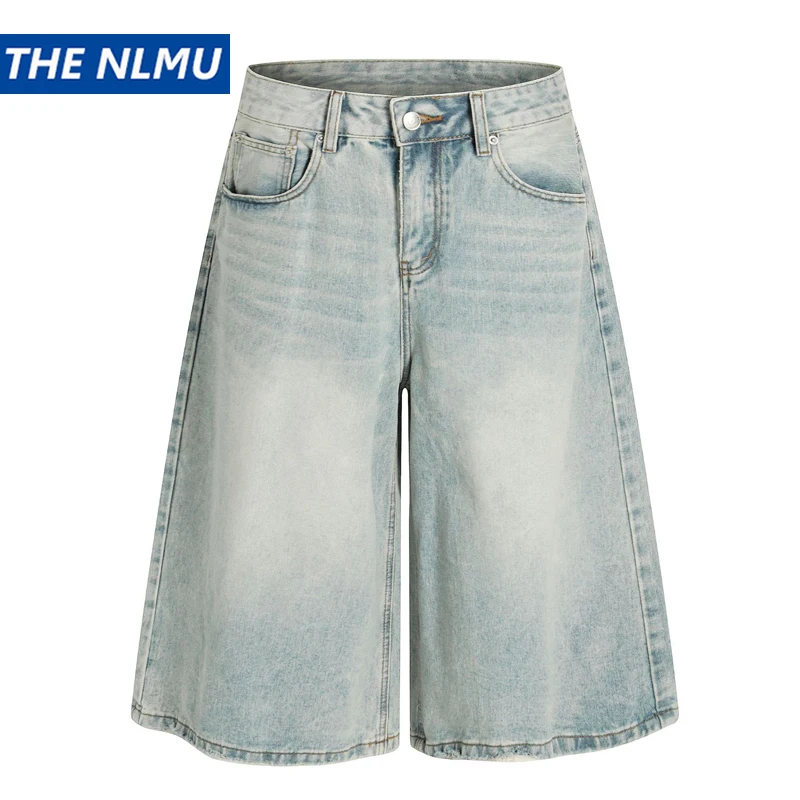 Мужские потертые джинсовые шорты, лето 2021, винтажные широкие укороченные брюки, уличная одежда в стиле Харадзюку, короткие брюки Y2K 
Мужские потертые джинсовые шорты, лето 2021, винтажные широкие укороченные брюки, уличная одежда в стиле Харадзюку, короткие брюки Y2K