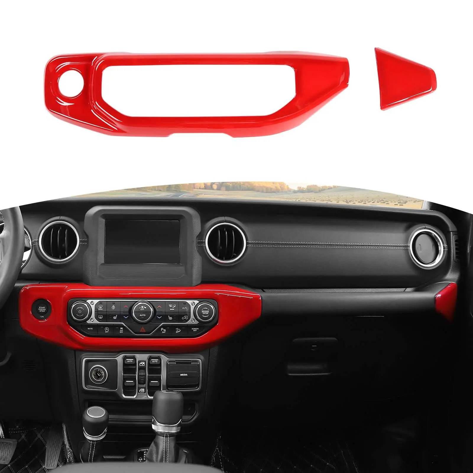 Red ABS Dash AC Control Panel Trim Cover For Jeep JL Gladiator JT 2018-2023
Red ABS Dash AC Control Panel Trim Cover For Jeep JL Gladiator JT 2018-2023