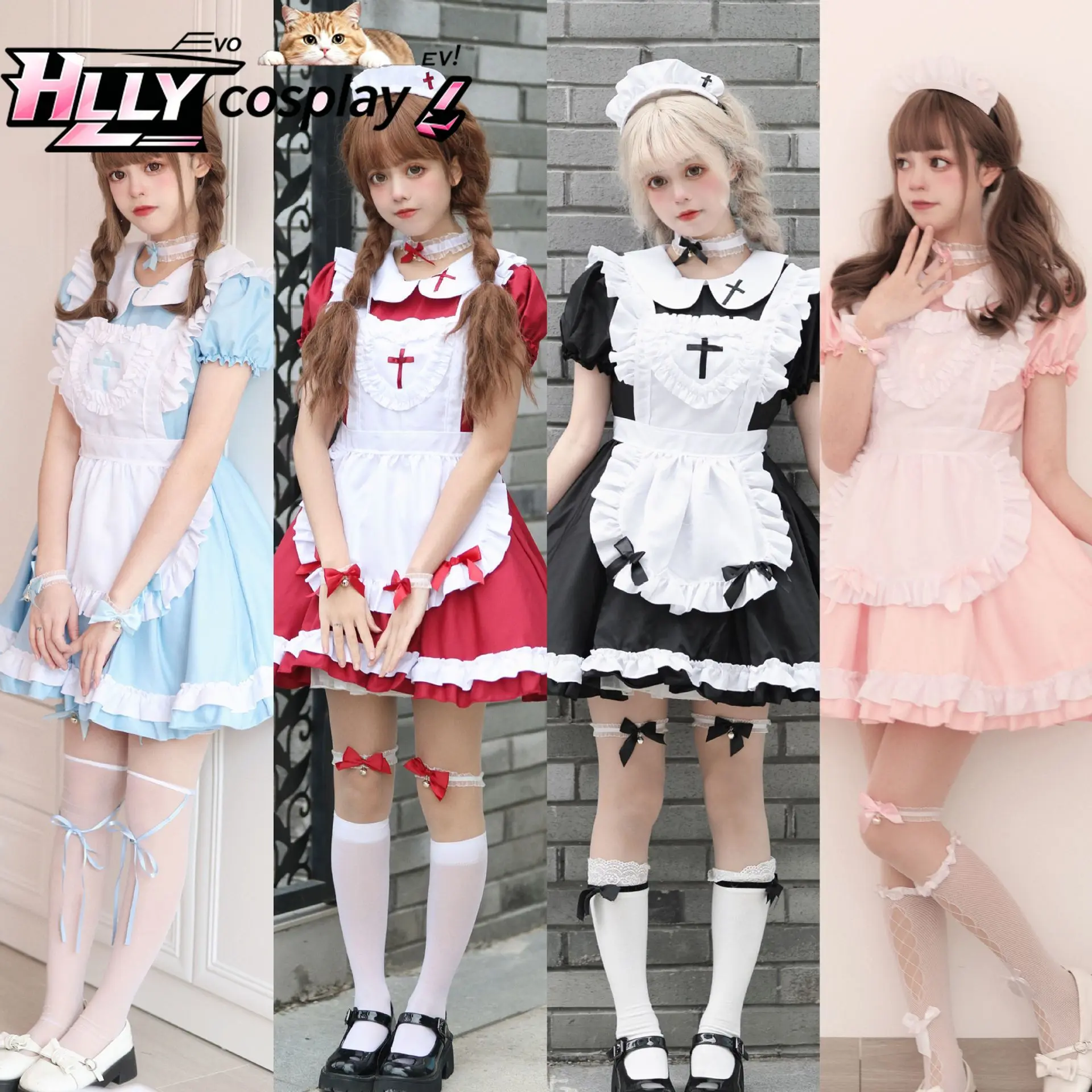 Christmas Cross Maid Costume Japanese Soft Girl Lolita Dress Kawaii Maid Cosplay Uniform for Women Cute Anime Maid Apron Set
Christmas Cross Maid Costume Japanese Soft Girl Lolita Dress Kawaii Maid Cosplay Uniform for Women Cute Anime Maid Apron Set