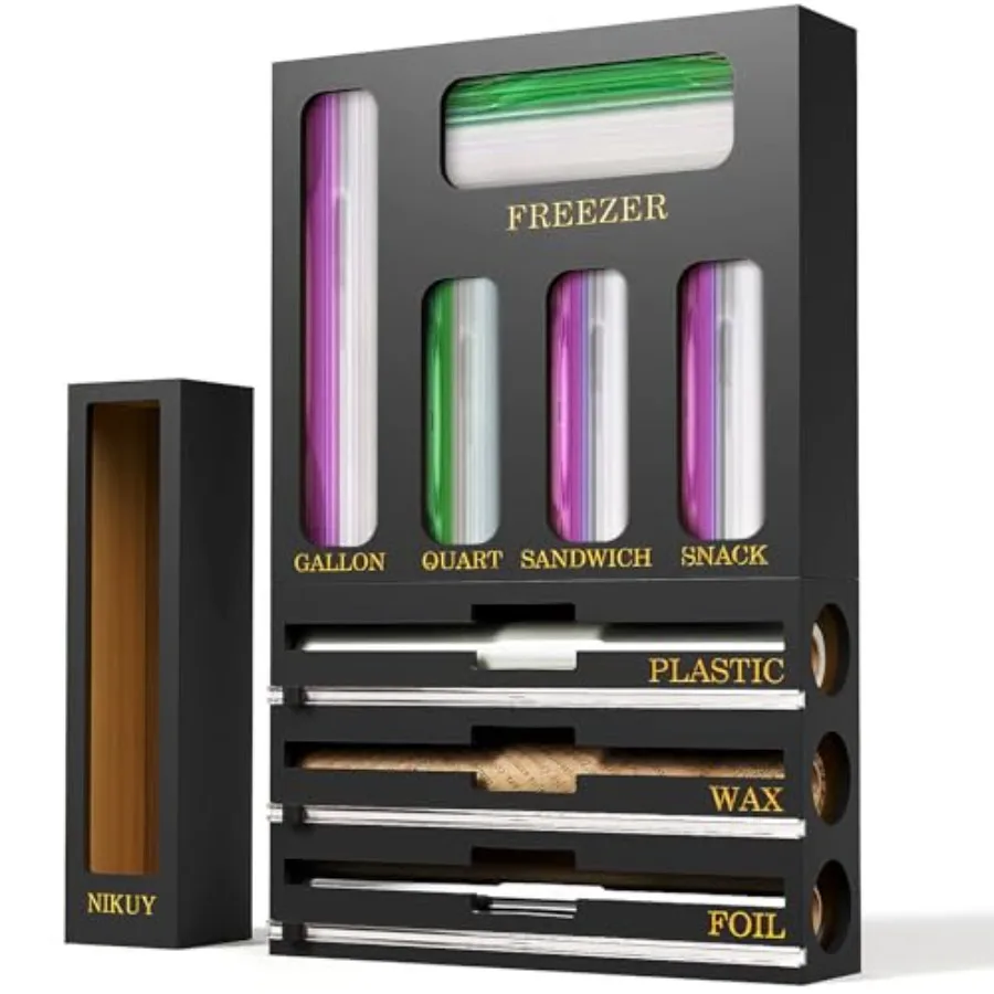 9 IN 1 Bamboo Foil and Plastic Wrap Organizer for Kitchen Drawer, Plastic Bag Organizer Organization and Storage, Food Storage
9 IN 1 Bamboo Foil and Plastic Wrap Organizer for Kitchen Drawer, Plastic Bag Organizer Organization and Storage, Food Storage