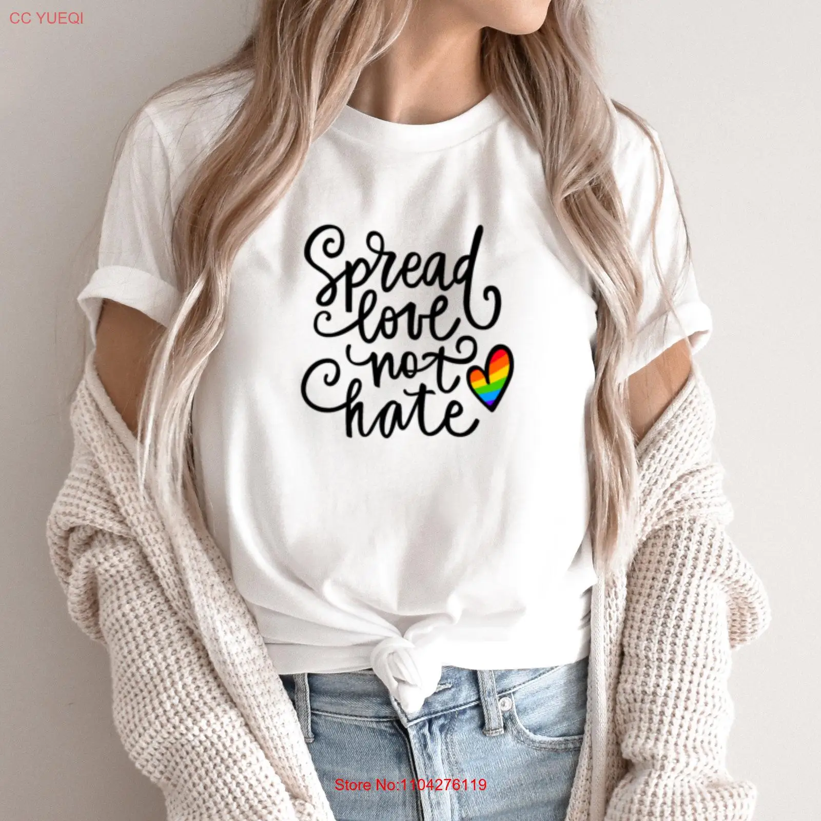 Spread Love Not Hate T Shirt Cotton LGBT Pride DTG s long or short sleeves
Spread Love Not Hate T Shirt Cotton LGBT Pride DTG s long or short sleeves