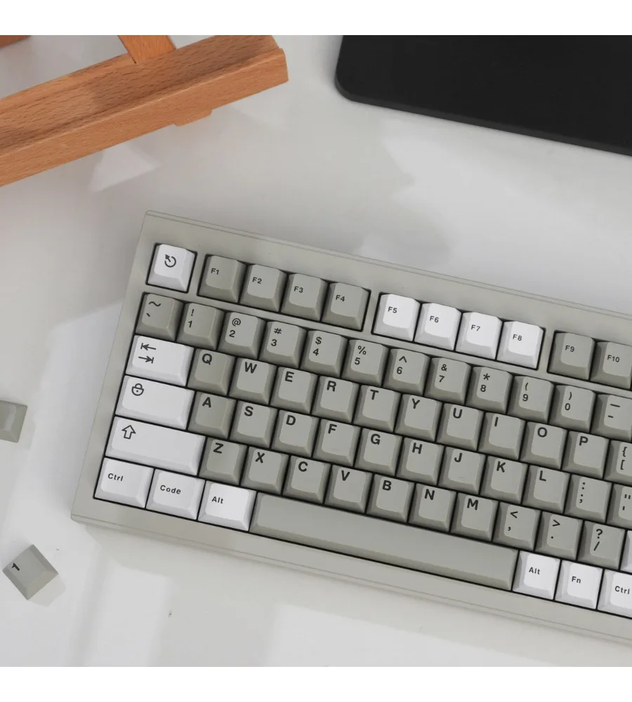 Gray and white personalized mechanical keyboard two-color keycaps Abs small full set Cherry original height
Gray and white personalized mechanical keyboard two-color keycaps Abs small full set Cherry original height