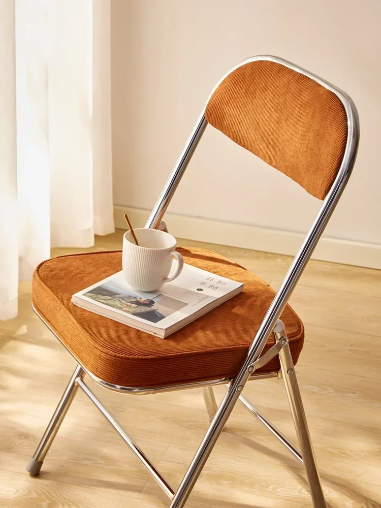 Folding Chair Home Balcony Corduroy Backrest Dining Chair American Retro Nostalgic Foldable Bedroom Chair Dressing Chairs
Folding Chair Home Balcony Corduroy Backrest Dining Chair American Retro Nostalgic Foldable Bedroom Chair Dressing Chairs
