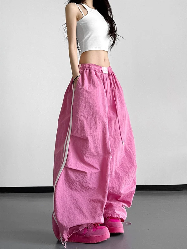American Retro Lazy Style Wide Leg Striped Pants Women Summer New Splicing Dance Jazz Casual Trendy High Waist Elastic
American Retro Lazy Style Wide Leg Striped Pants Women Summer New Splicing Dance Jazz Casual Trendy High Waist Elastic