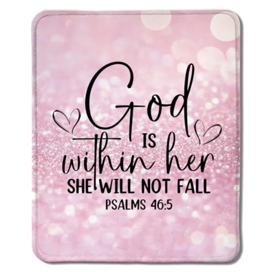 Pink Glitter Christian Mouse Pad, God is Within Her She Will Not Fall Bible Verse Mouse Pads for Wireless Mouse Computers Lapto
Pink Glitter Christian Mouse Pad, God is Within Her She Will Not Fall Bible Verse Mouse Pads for Wireless Mouse Computers Lapto