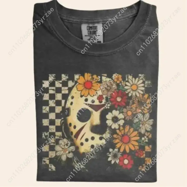 Jason Mask Flowers Retro Tshirt Man Woman High Quality Vintage T Shirt Cotton Short Sleeves Fashion T-shirt Soft Breathable Tops
Jason Mask Flowers Retro Tshirt Man Woman High Quality Vintage T Shirt Cotton Short Sleeves Fashion T-shirt Soft Breathable Tops