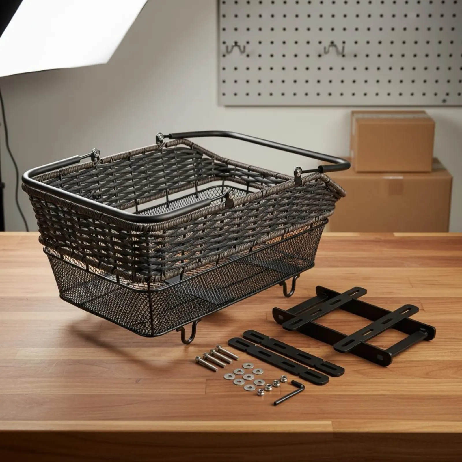 Rear Bike Basket Large Capacity Cycle Hauling Basket Easy Installation With Carrying Handle for Commuting
Rear Bike Basket Large Capacity Cycle Hauling Basket Easy Installation With Carrying Handle for Commuting
