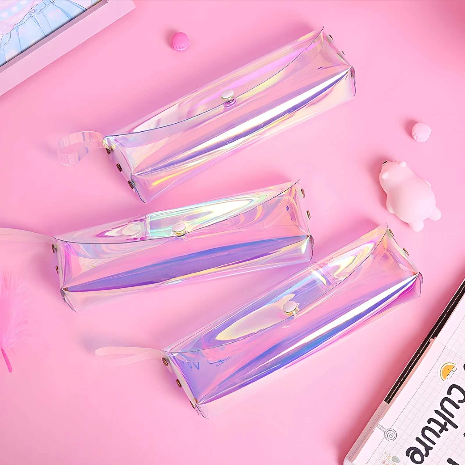 Laser Gradient Pencil Case – Trendy Transparent Stationery Bag for Students & College Back to School Supplies
Laser Gradient Pencil Case – Trendy Transparent Stationery Bag for Students & College Back to School Supplies