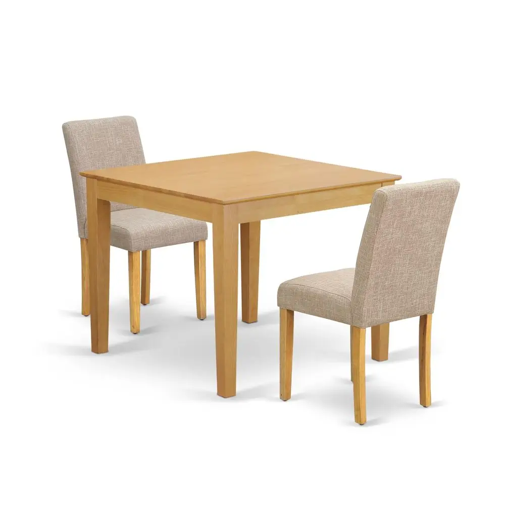 OXAB3OAK04 3 Piece Dining Table Set for Small Spaces Contains a Square Wooden Table and 2 Light Tan Linen Fabric Parson Dining
OXAB3OAK04 3 Piece Dining Table Set for Small Spaces Contains a Square Wooden Table and 2 Light Tan Linen Fabric Parson Dining