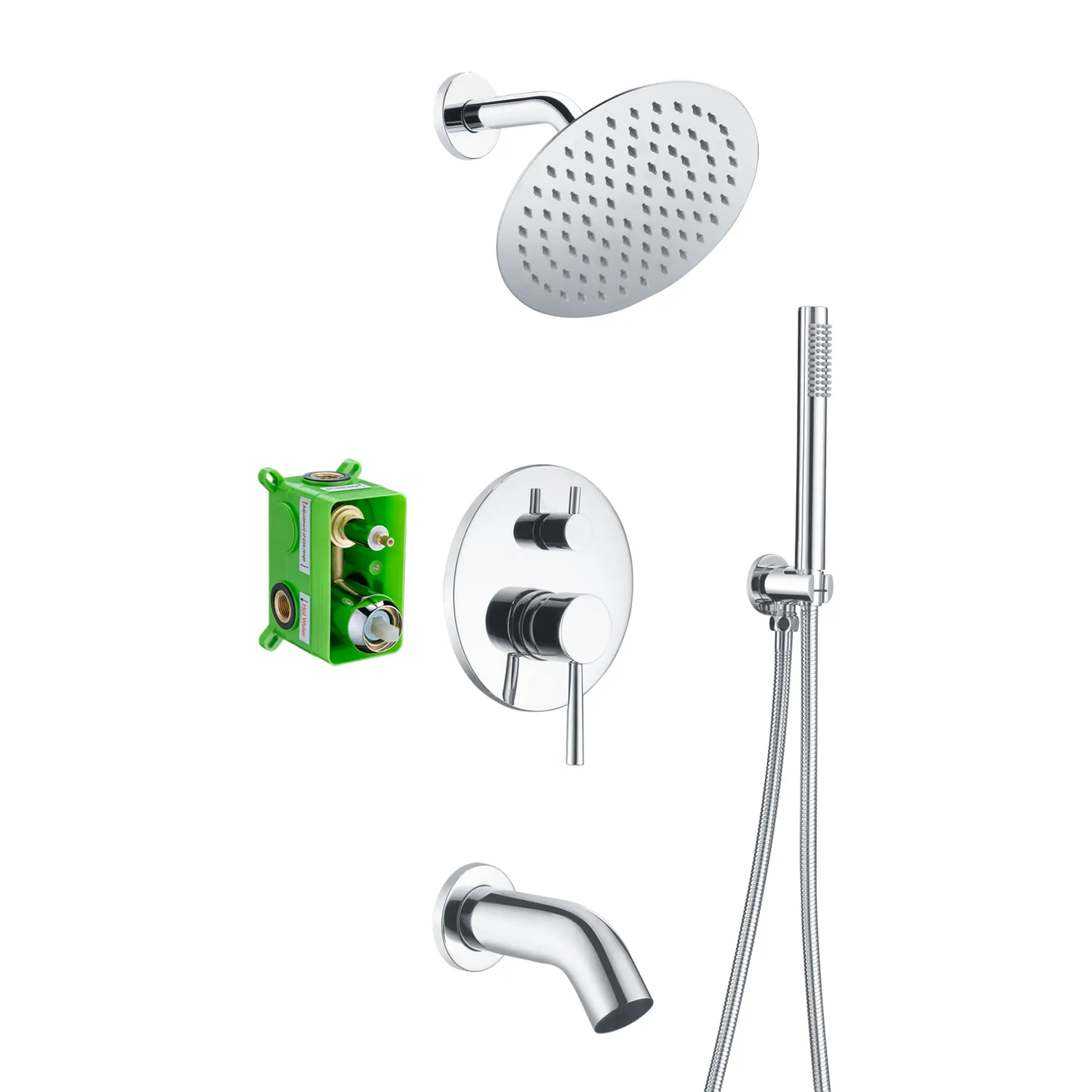 8 Inch Rainfall Shower System With Brass Valve Body Chrome Finish Single Handle
8 Inch Rainfall Shower System With Brass Valve Body Chrome Finish Single Handle