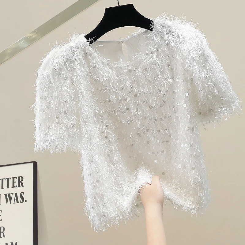 Faionable ort Sve Sequin Tassel Women's irt Sli Design Versatile Personali Top Breathable Polyester Spring 2026
Faionable ort Sve Sequin Tassel Women's irt Sli Design Versatile Personali Top Breathable Polyester Spring 2026