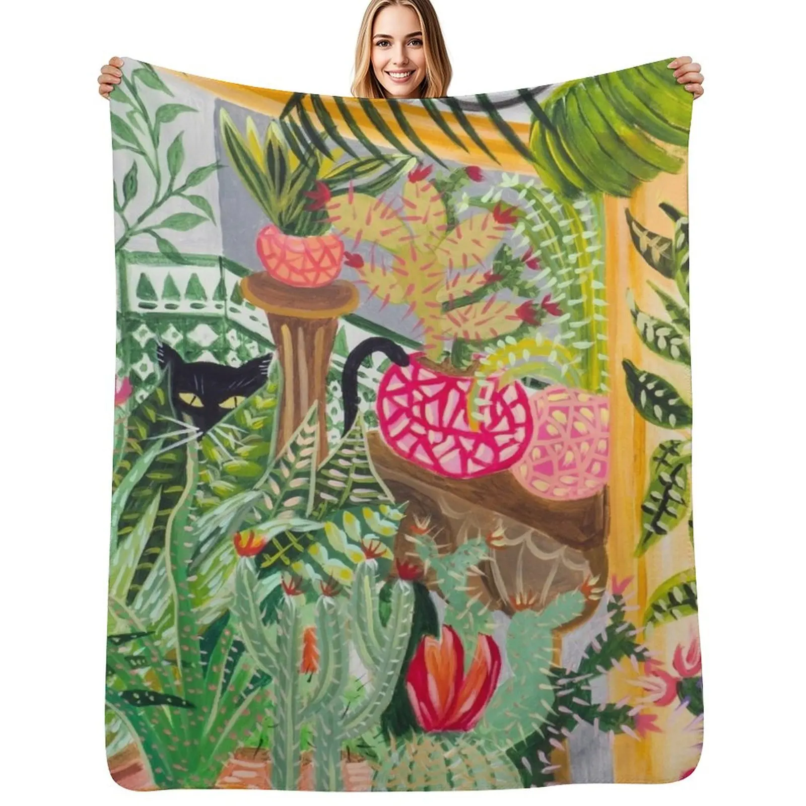 Black cat in the garden Throw Blanket Cozy Light Blanket for Travel Camping Picnic
Black cat in the garden Throw Blanket Cozy Light Blanket for Travel Camping Picnic