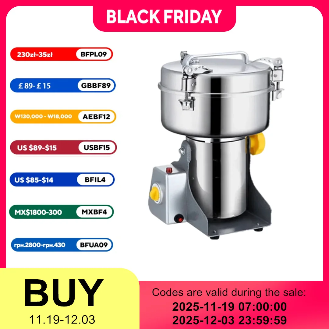 2500G Home Medicine Flour Crusher Dry Food Grinder Mill Grinding Machine Gristmill Grains Coffee Other Dry Foods Household
2500G Home Medicine Flour Crusher Dry Food Grinder Mill Grinding Machine Gristmill Grains Coffee Other Dry Foods Household