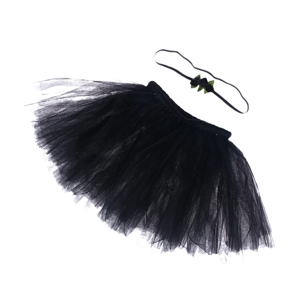 Girls Mini Skirt Flower Headband Set Black Photography Dress Lightweight Polyester Soft Comfortable Tutu Tutu Skirt
Girls Mini Skirt Flower Headband Set Black Photography Dress Lightweight Polyester Soft Comfortable Tutu Tutu Skirt