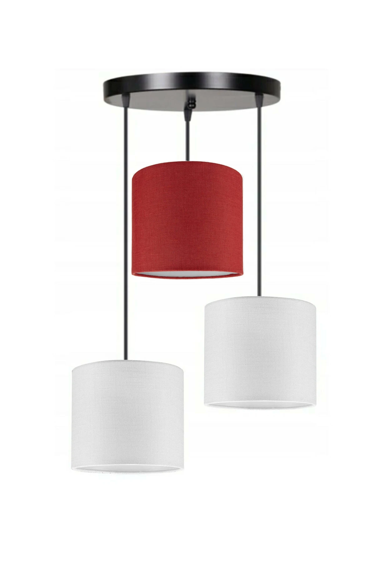 3 Heads 2 White 1 Red Cylinder Fabric Lampshade Pendant Lamp Chandelier Modern Decorative Design For Home Hotel Office Use
3 Heads 2 White 1 Red Cylinder Fabric Lampshade Pendant Lamp Chandelier Modern Decorative Design For Home Hotel Office Use