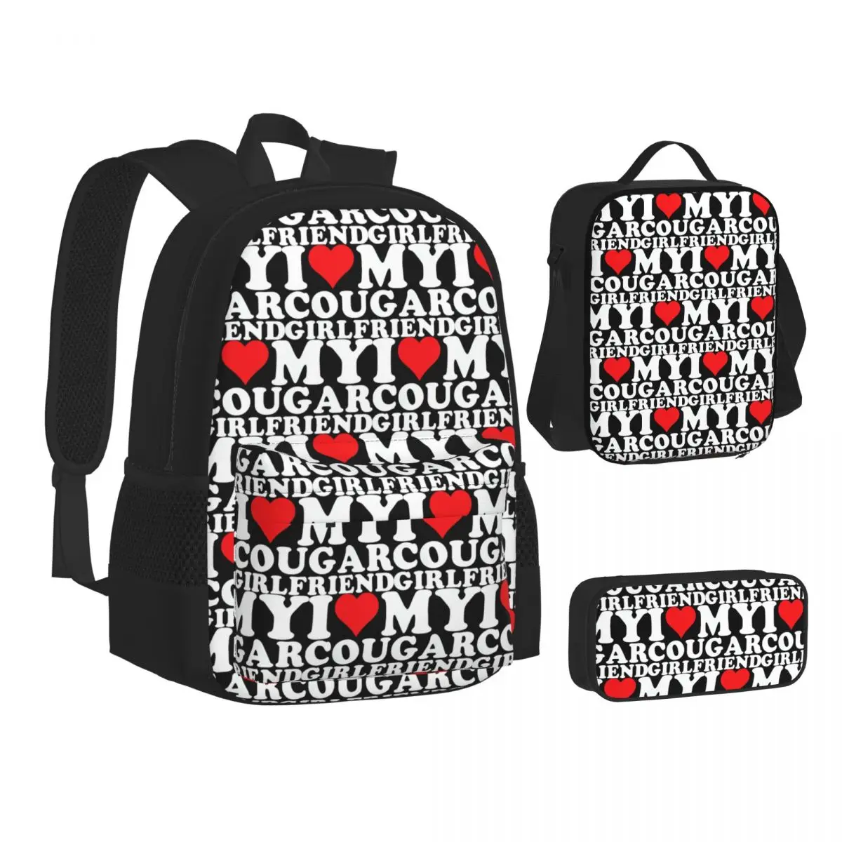 I Love My Hot Cougar Girlfriend Backpacks Boys GirlsBookbag Students School Bags Kids Rucksack Lunch Bag Pen Bag Three-Piece Set
I Love My Hot Cougar Girlfriend Backpacks Boys GirlsBookbag Students School Bags Kids Rucksack Lunch Bag Pen Bag Three-Piece Set