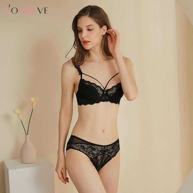 Logirlve Ultrathin Brassiere Embroidery B C D Cup Bras Women Underwear Sets Sexy Bra Panties Set Lace Lingerie Transparent
Logirlve Ultrathin Brassiere Embroidery B C D Cup Bras Women Underwear Sets Sexy Bra Panties Set Lace Lingerie Transparent