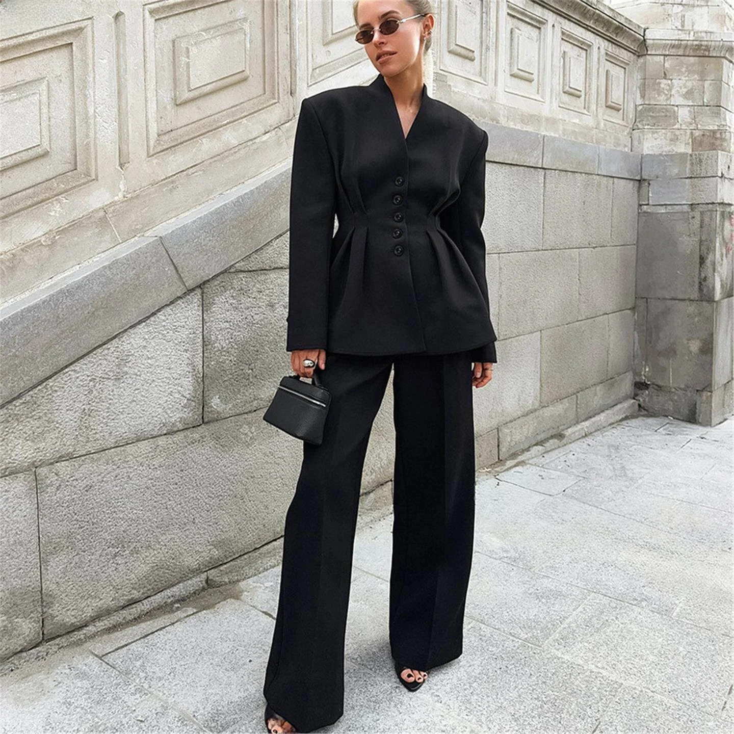 Black Long Sleeve Pleated Waist Cinched Suit Jacket And Pants Two Piece Set for Women Fashionable Casual Autumn Outfit
Black Long Sleeve Pleated Waist Cinched Suit Jacket And Pants Two Piece Set for Women Fashionable Casual Autumn Outfit
