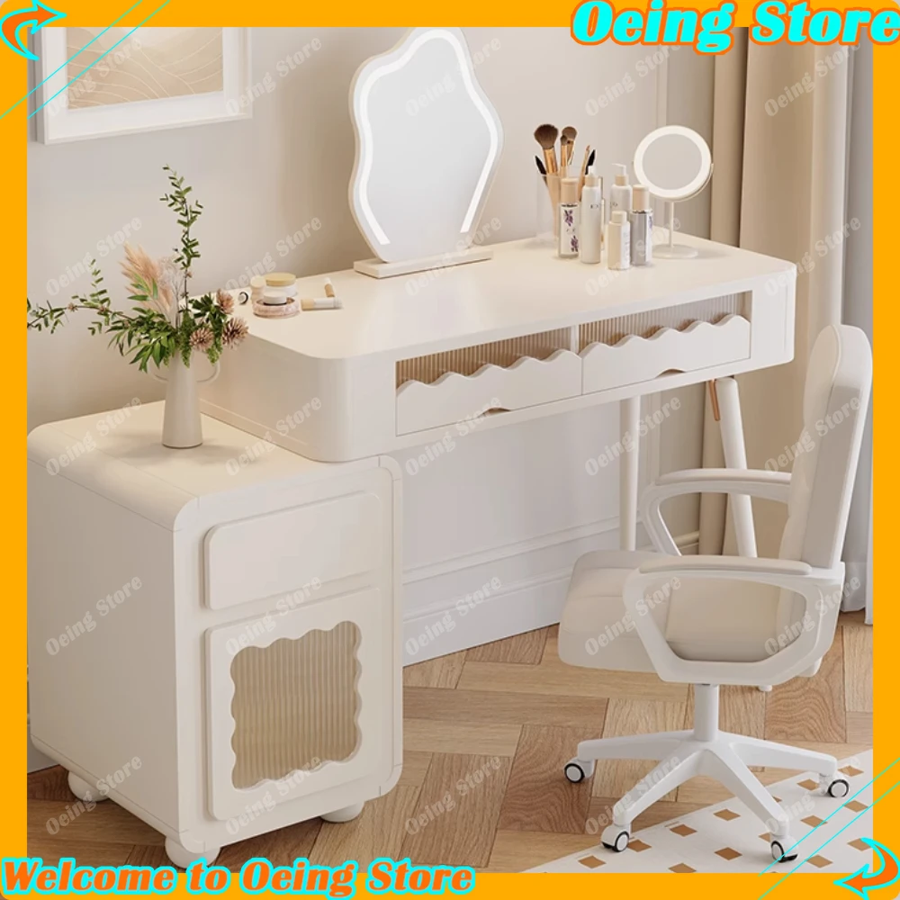 Luxury White Dressing Table Chair Storage Classic Drawers Dressing Table Nordic Style Espejo Tocador Furniture Decoration 
Luxury White Dressing Table Chair Storage Classic Drawers Dressing Table Nordic Style Espejo Tocador Furniture Decoration