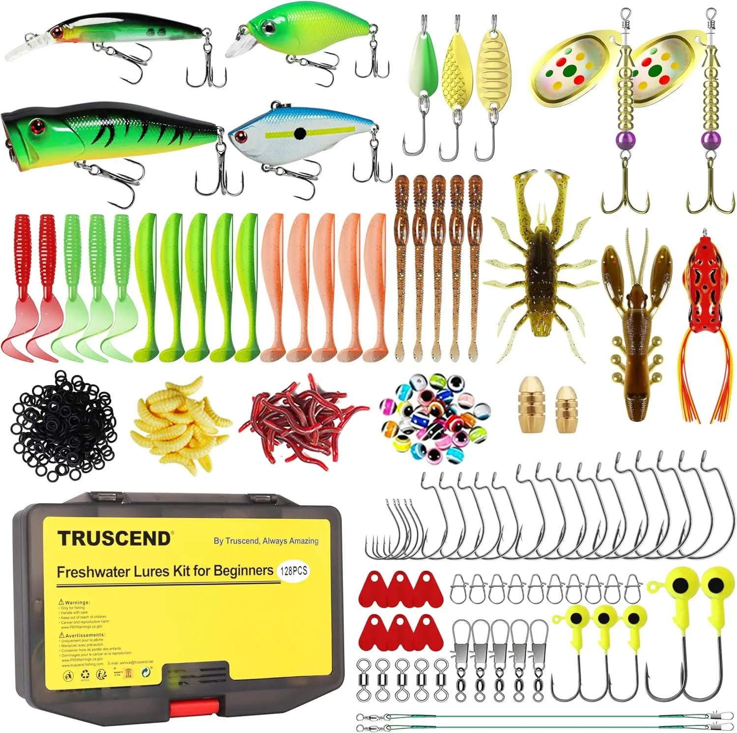 TRUSCEND Complete Fishing Accessories - Tackle Box with Tackle Included, Fishing Hooks, Jig Heads, Sinkers, Weights, Swivels, Snaps, Bobbers, Leaders - Fishing Gear Set for Bass Trout Panfish Walleye
TRUSCEND Complete Fishing Accessories - Tackle Box with Tackle Included, Fishing Hooks, Jig Heads, Sinkers, Weights, Swivels, Snaps, Bobbers, Leaders - Fishing Gear Set for Bass Trout Panfish Walleye
