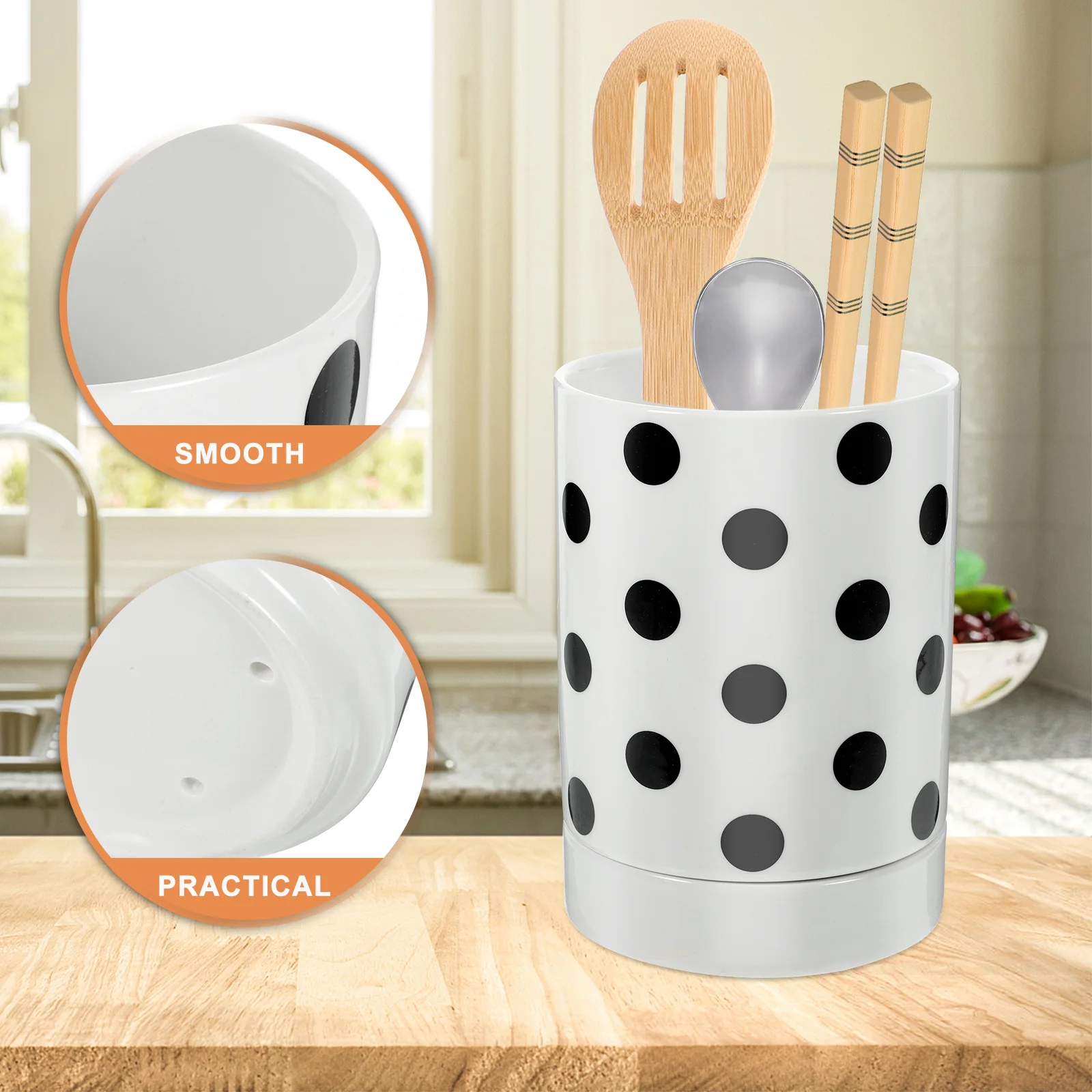 Ceramic Utensil Holder for Kitchen Counter Chopsticks Storage Canister Lightweight Compact Double Layer Cutlery Container
Ceramic Utensil Holder for Kitchen Counter Chopsticks Storage Canister Lightweight Compact Double Layer Cutlery Container